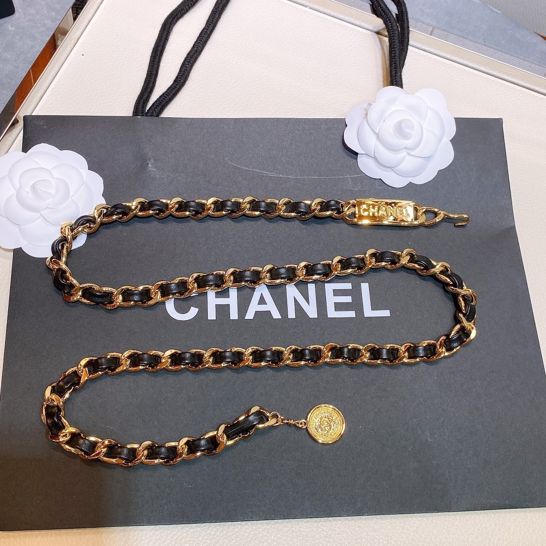 シャネル「Chanel」ヴィンテージ チェーン＆CCロゴ ベルト ベルト100CM