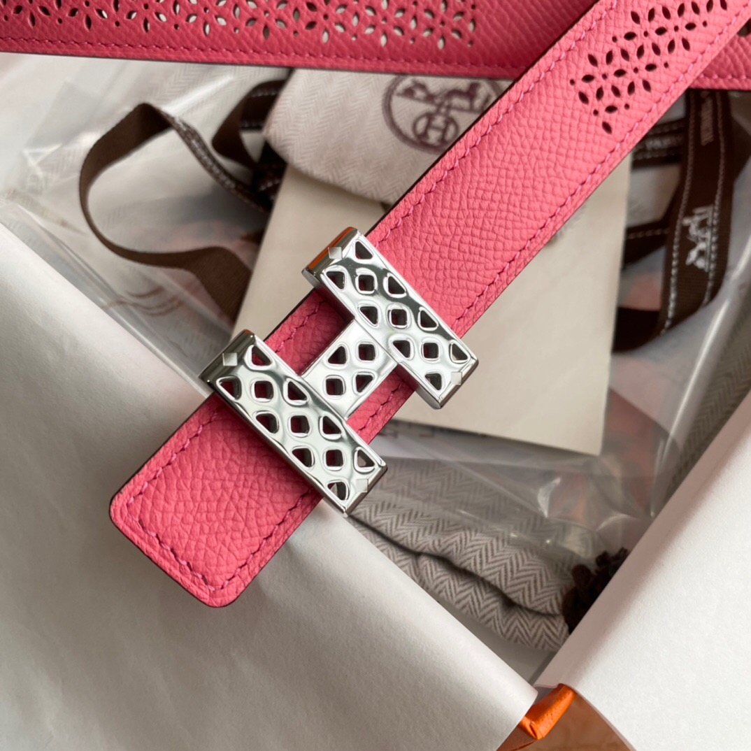 エルメス「Hermès」Jumbo Belt Buckle & ダブルフェイスレザーベルト100cm