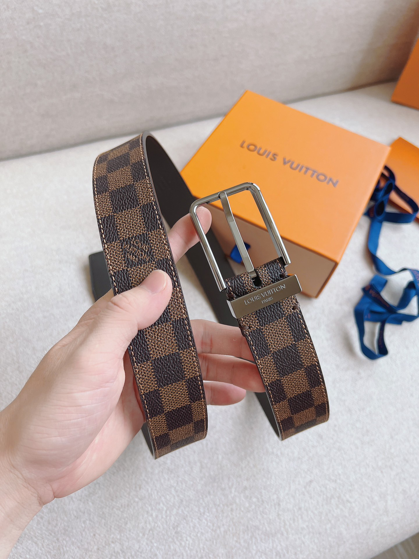 ルイ・ヴィトン「Louis Vuitton」クラシック レジャー ピンバックル ベルト