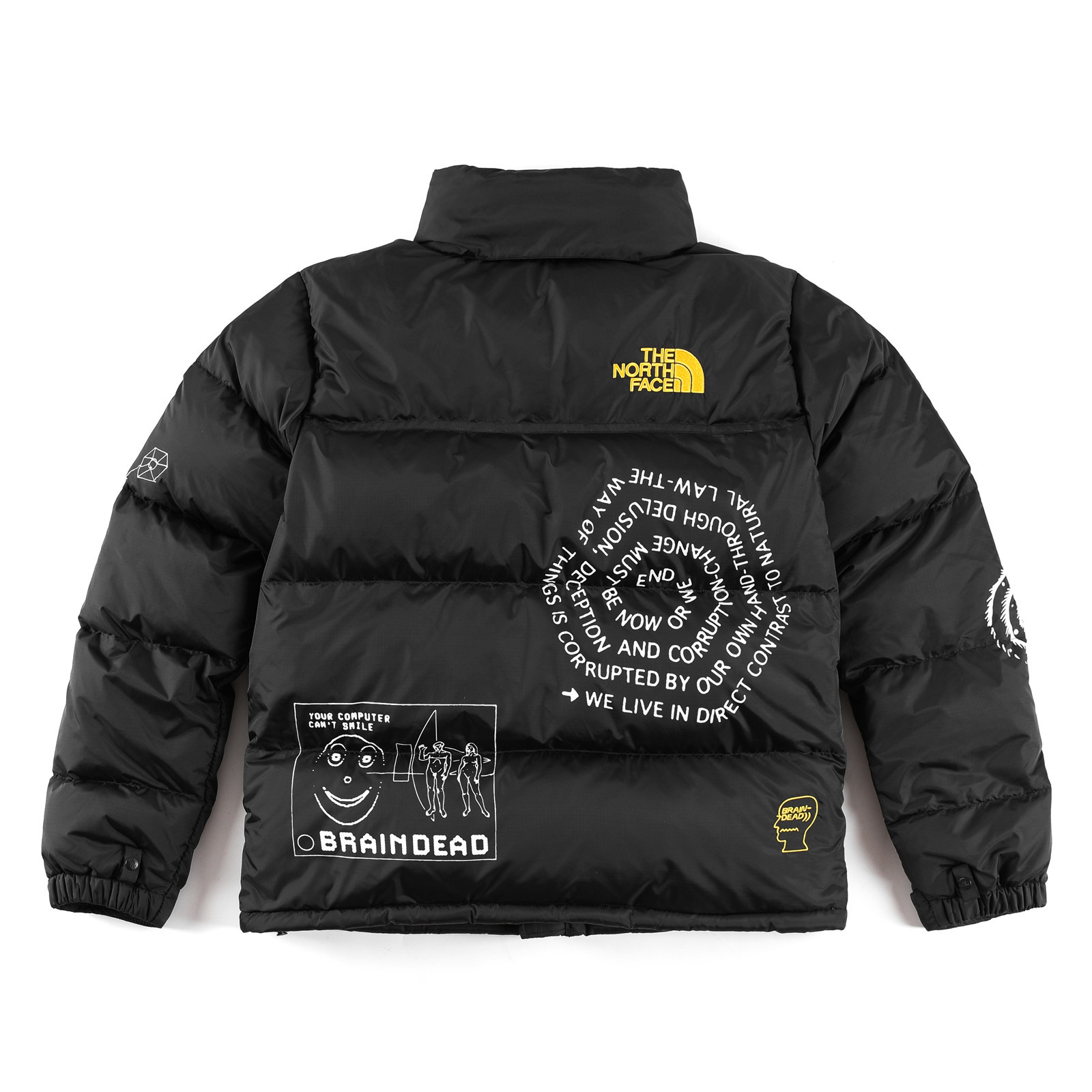 「コラボモデル」The North Face × Brain Dead コラボ グラフィック Nuptse ダウンジャケット