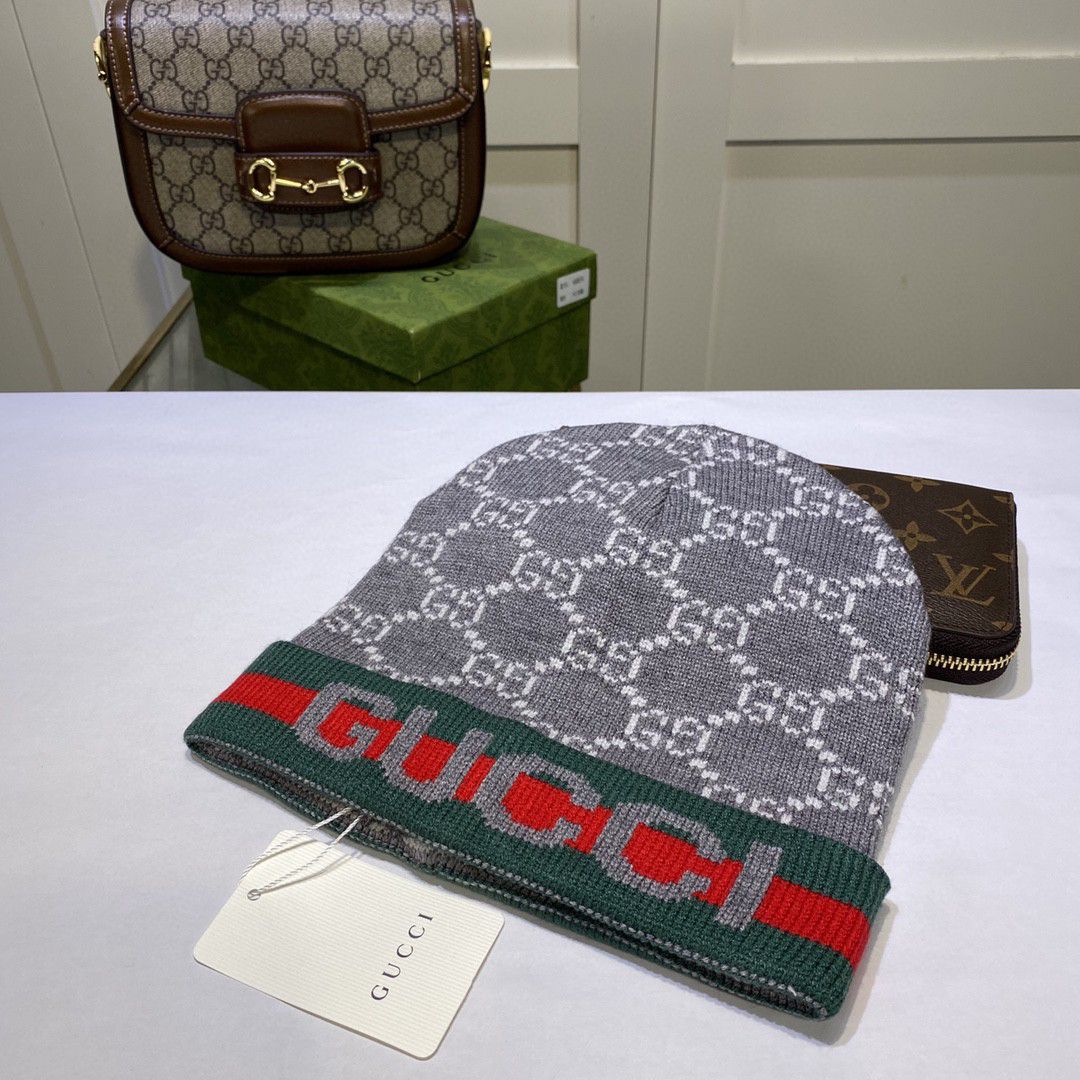 グッチ「Gucci」GG モノグラム ニット帽