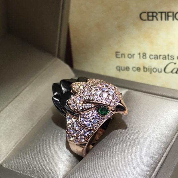 カルティエ「Cartier」フクロウ フルダイヤモンド カップルリング