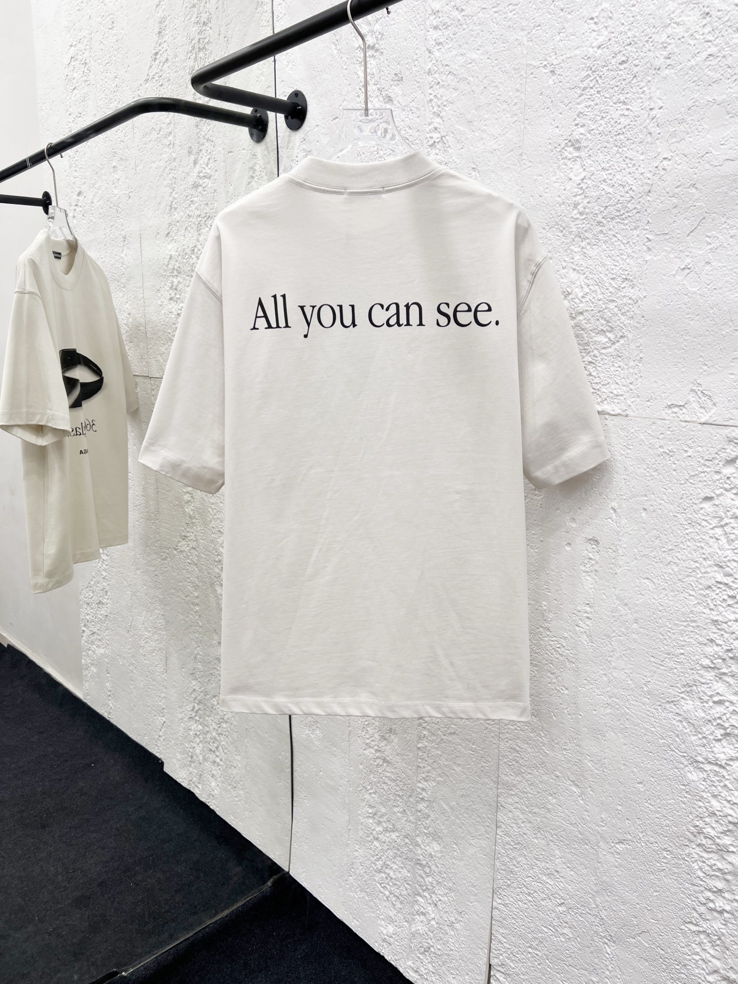 バレンシアガ「Balenciaga」ハイネックプレミアムコットン半袖Tシャツ