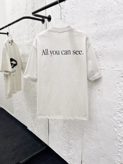 バレンシアガ「Balenciaga」ハイネックプレミアムコットン半袖Tシャツ