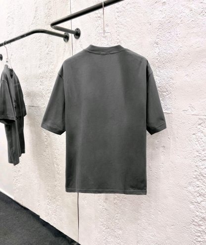 バレンシアガ「Balenciaga」ハイネックプレミアムコットン半袖Tシャツ