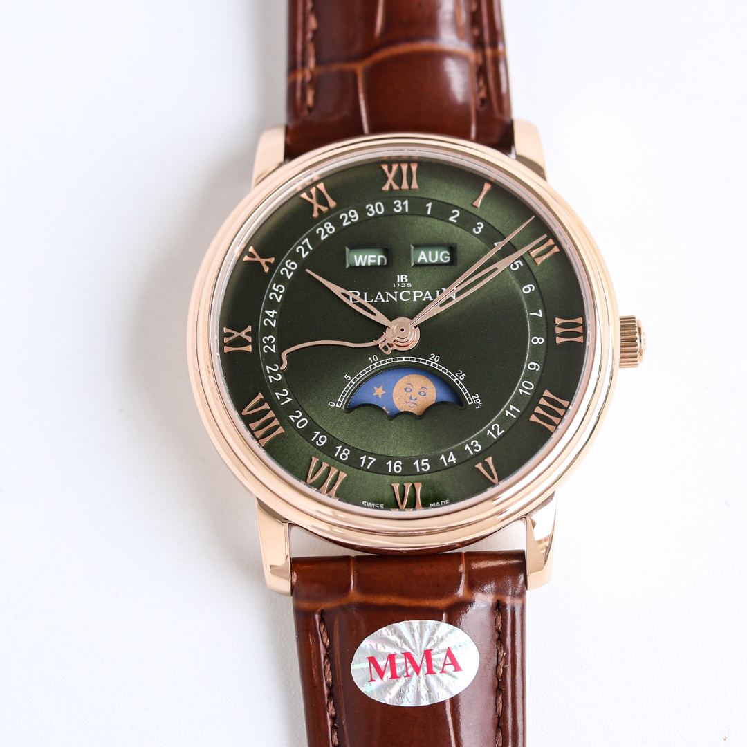 ブランパン「Blancpain」ヴィルレ クラシック 6654 月相表示 腕時計42MM