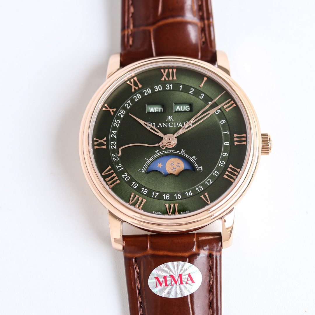 ブランパン「Blancpain」ヴィルレ クラシック 6654 月相表示 腕時計42MM