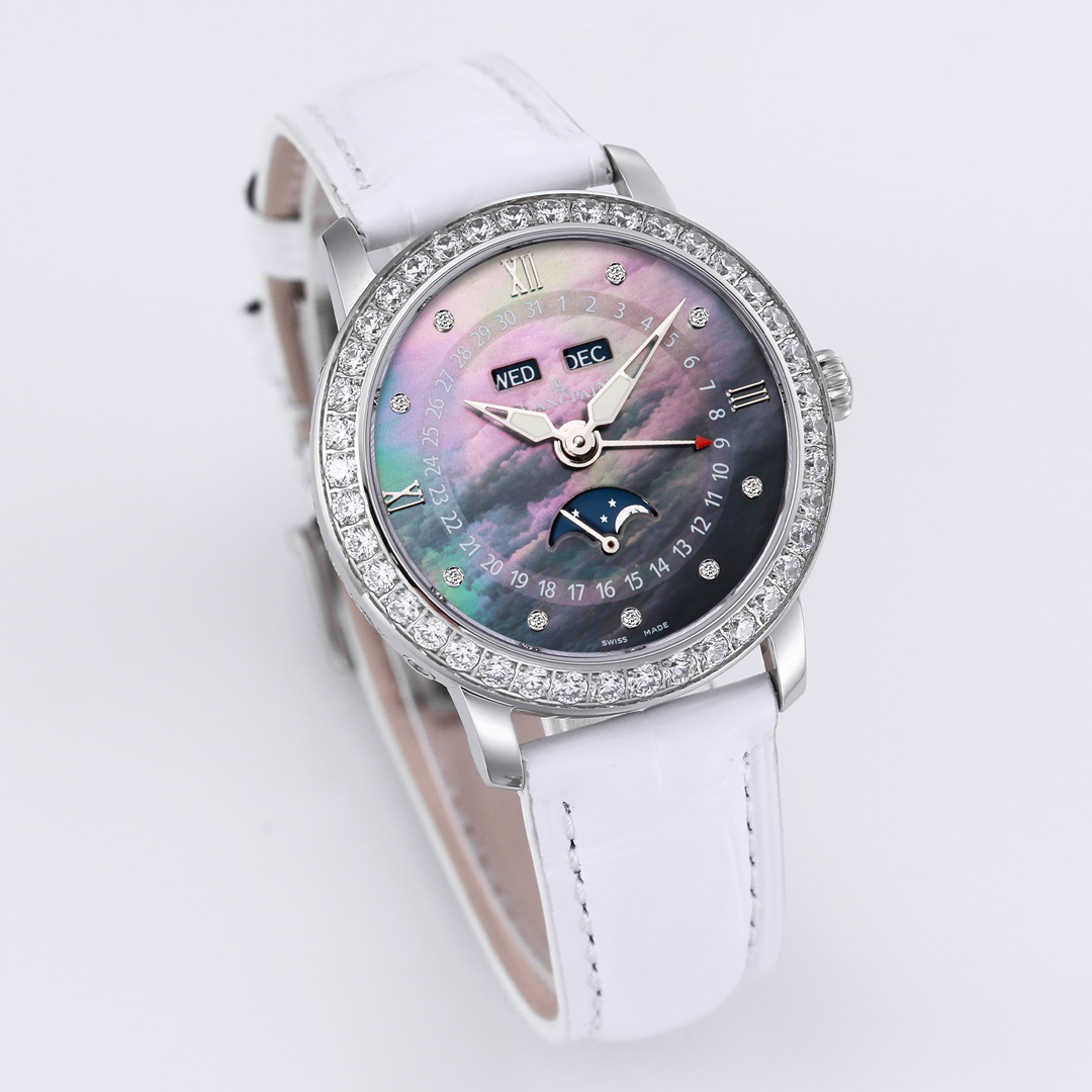 ブランパン「Blancpain」 ヴィルレ レディース ムーンフェイズ＆コンプリートカレンダー自動巻き腕時計35mm