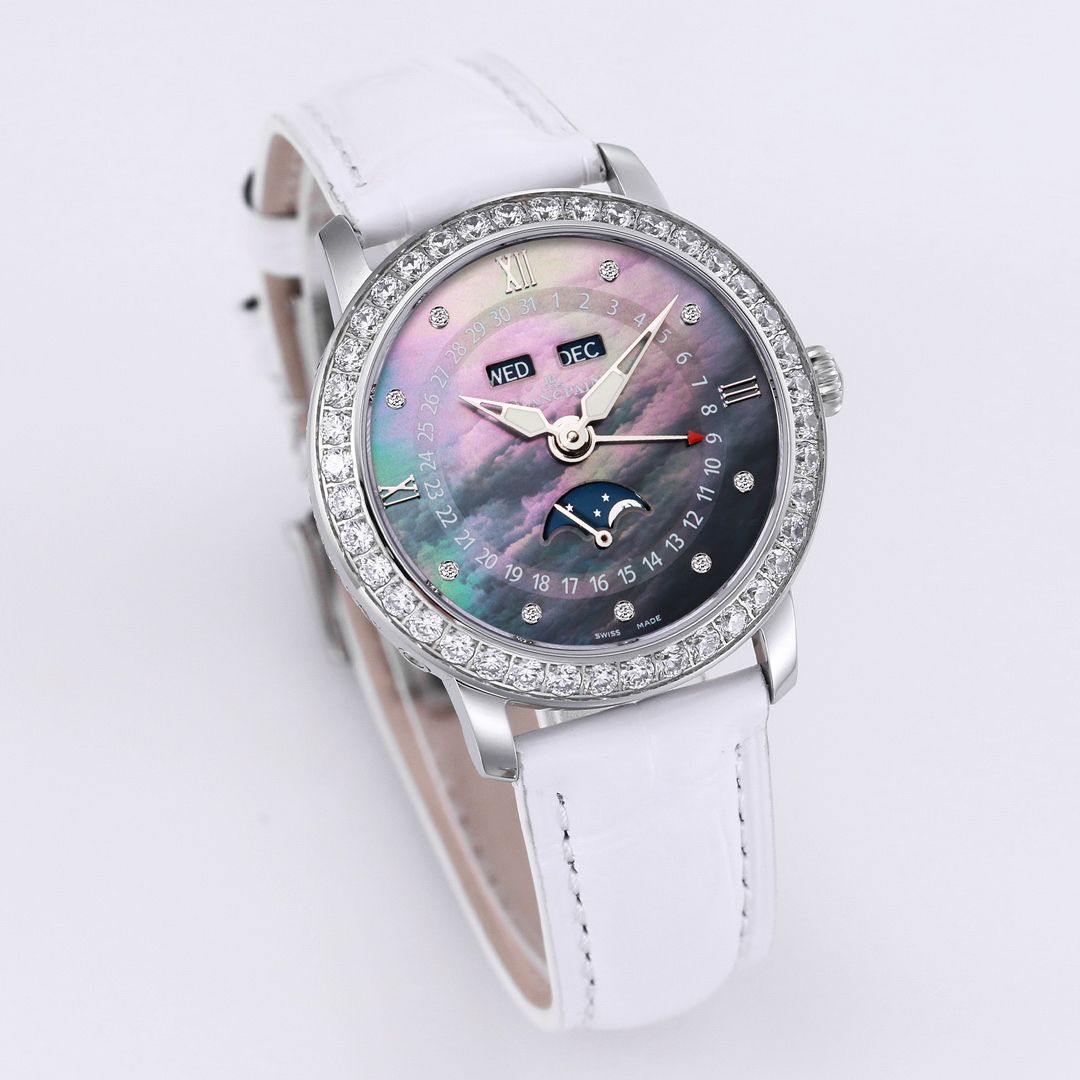 ブランパン「Blancpain」 ヴィルレ レディース ムーンフェイズ＆コンプリートカレンダー自動巻き腕時計35mm