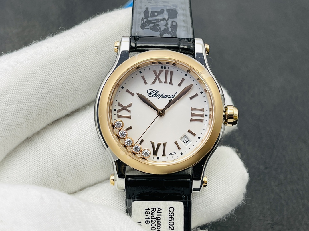 ショパール「Chopard」ハッピーダイヤモンド ハートレディース クォーツウォッチ36mm