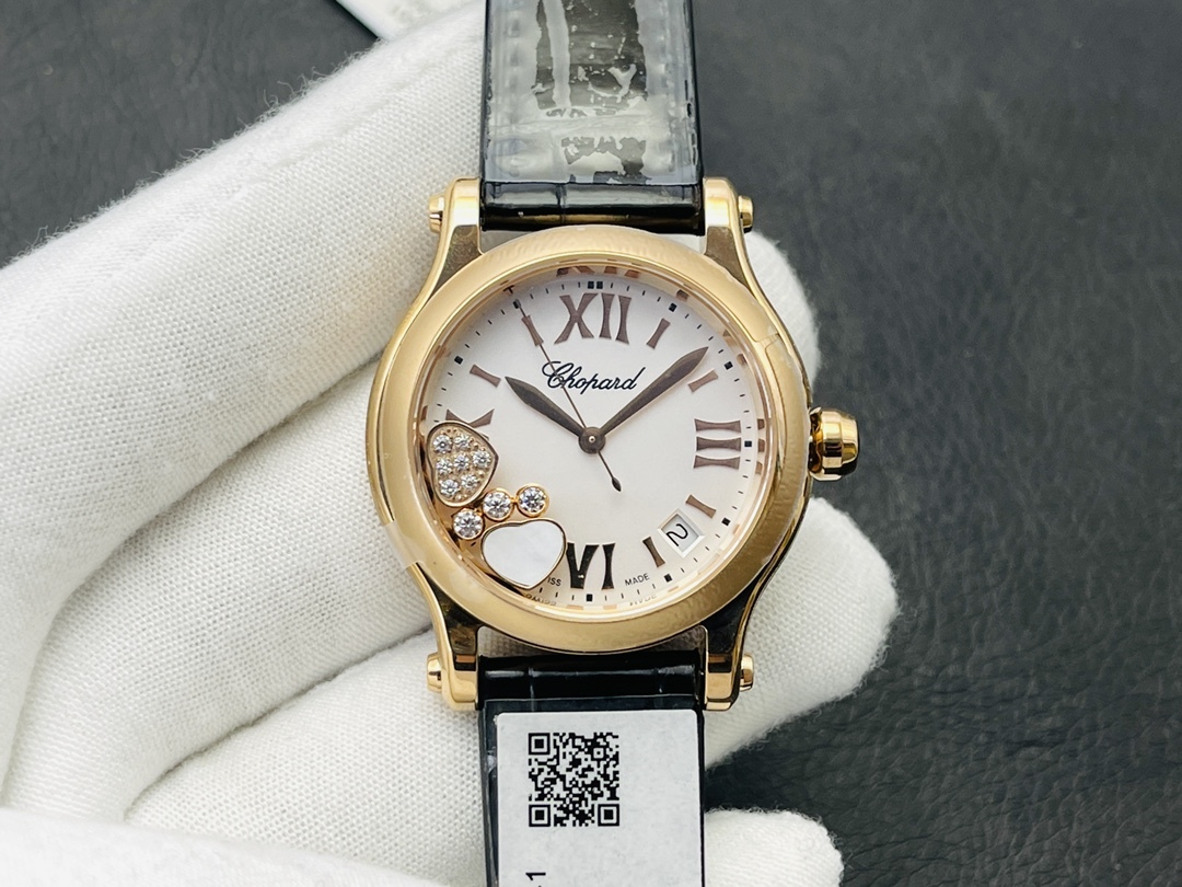 ショパール「Chopard」ハッピーダイヤモンド ハートレディース クォーツウォッチ36mm