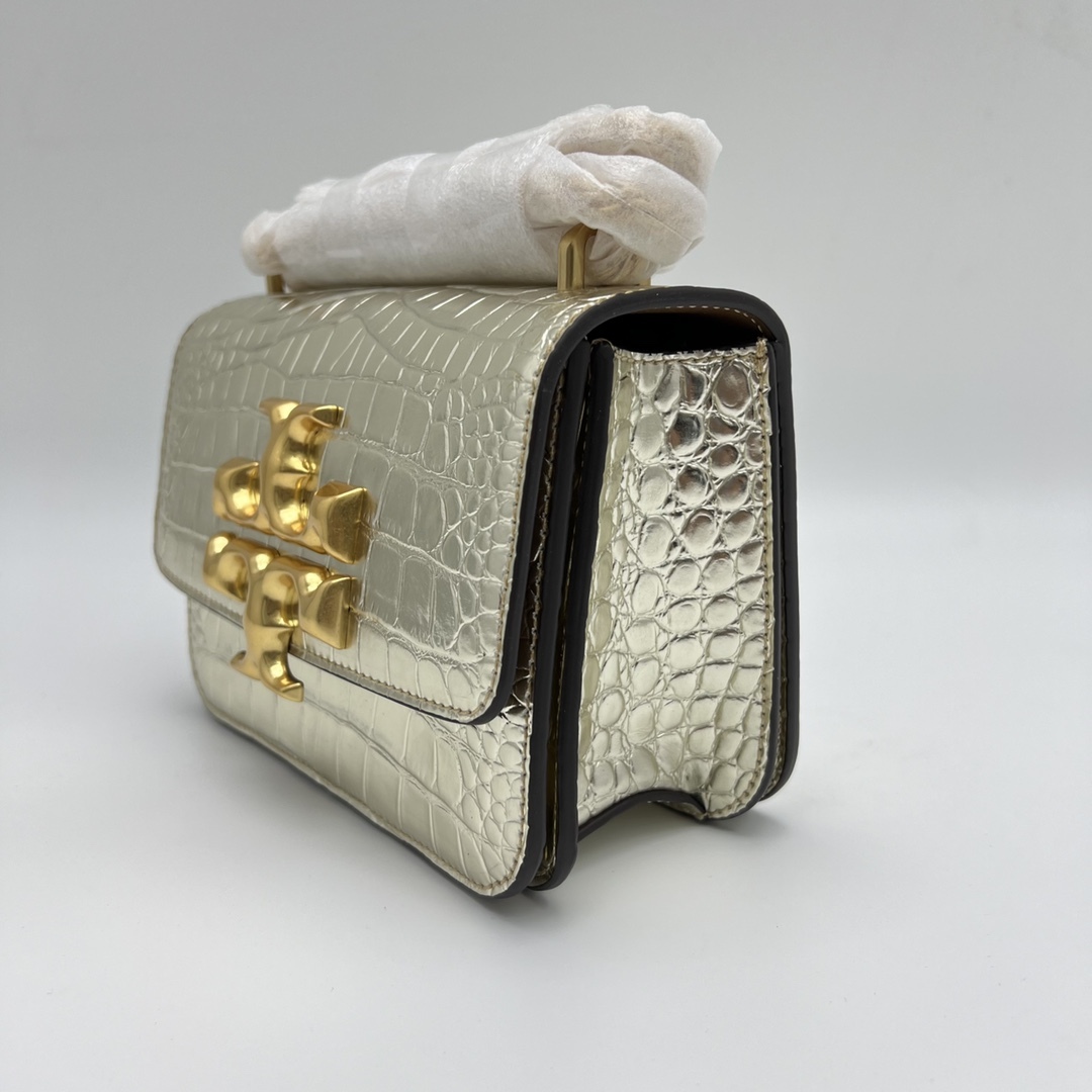 トリー バーチ「Tory Burch」 ELEANOR スモール クロコダイルエンボス ショルダーバッグ