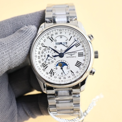 ロンジン「Longines」マスターコレクション 八針月相 クロノグラフ メンズウォッチ 40mm