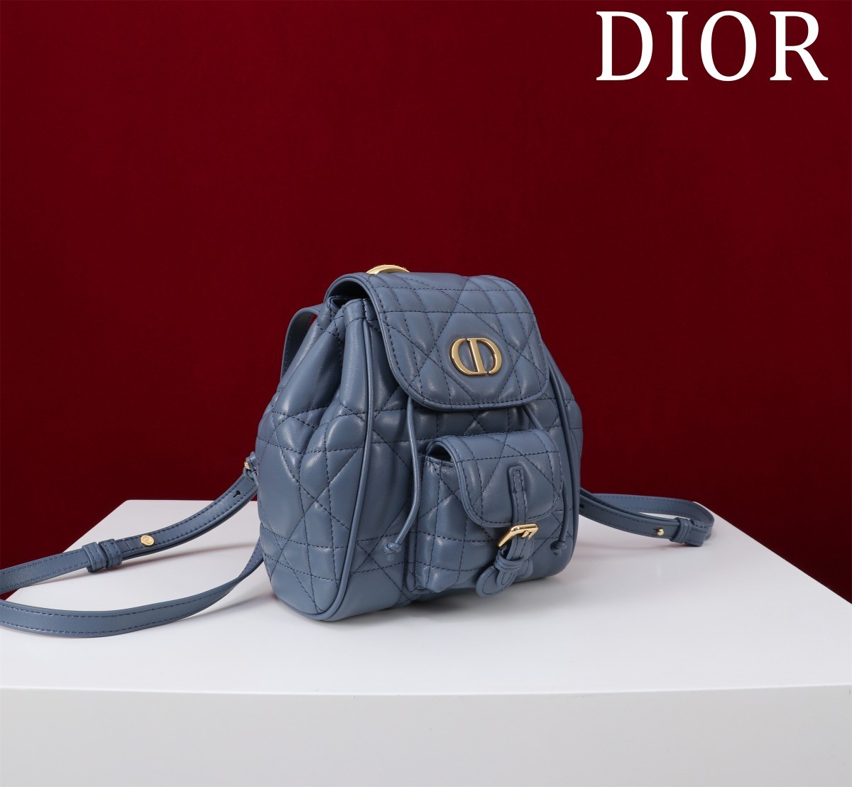 ディオール「Dior」カロ バックパック スモール ラージキャンバスキルト