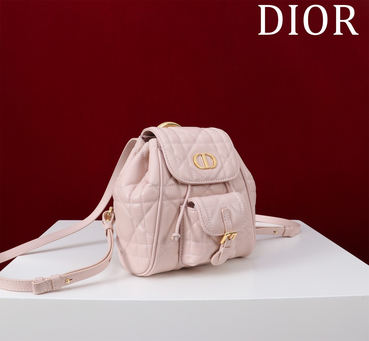 ディオール「Dior」カロ バックパック スモール ラージキャンバスキルト