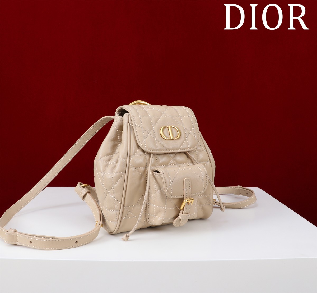 ディオール「Dior」カロ バックパック スモール ラージキャンバスキルト