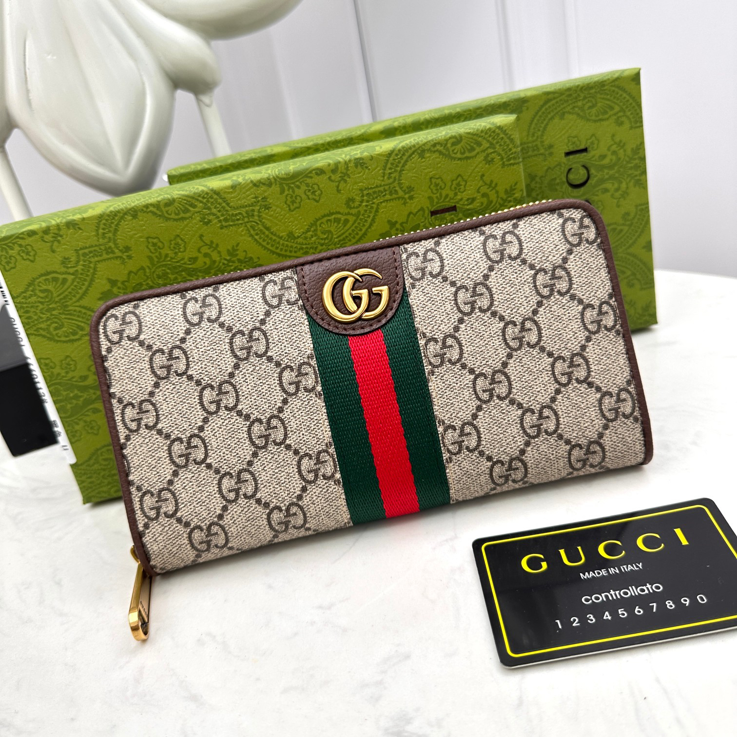 グッチ「Gucci」GG Marmont チェーンウォレット レザー ウォレット