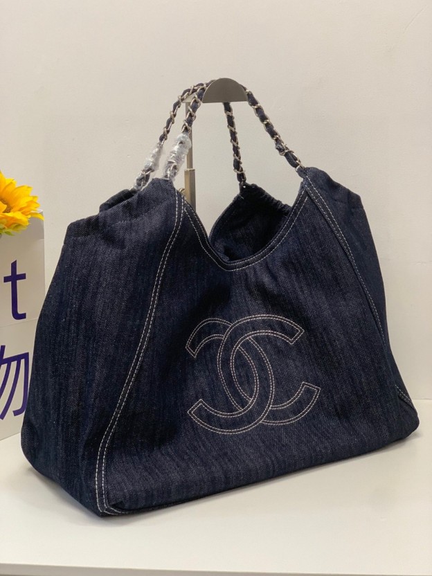 シャネル「Chanel」ヴィンテージ デニム チェーン トートバッグ