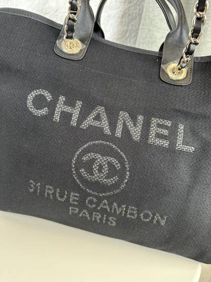 シャネル「Chanel」デニム＆キャンバス マミーバッグ ビーチトート レディース ラージショッピングバッグ