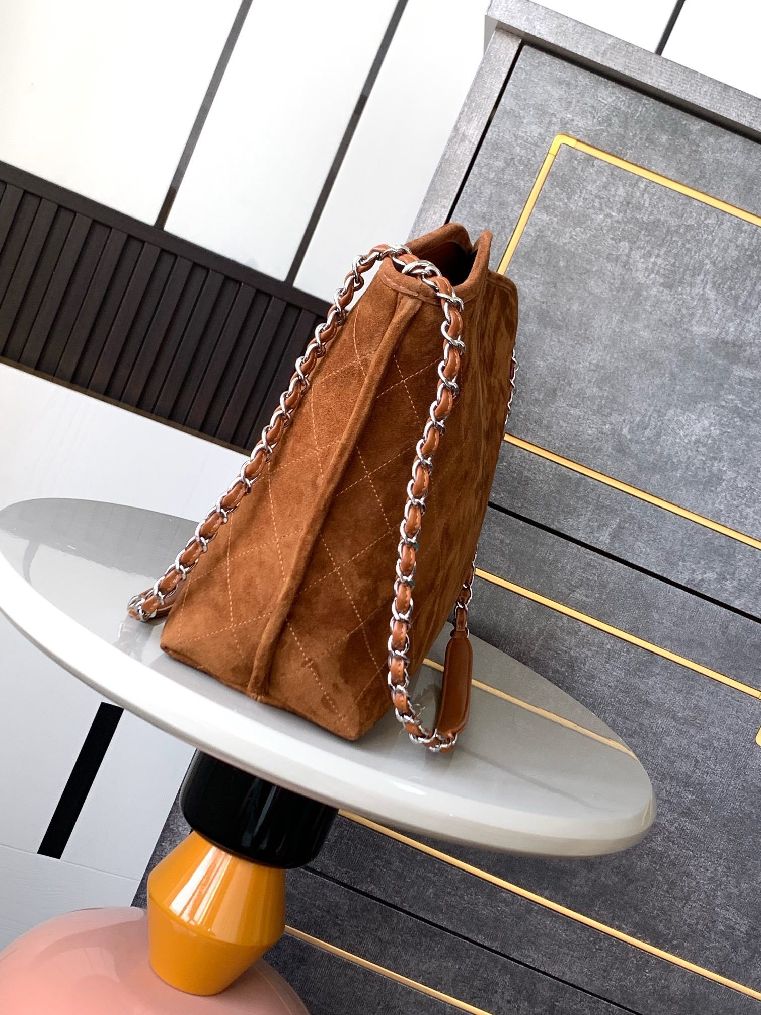 シャネル「Chanel」マットキャビアレザー トートバッグ レディース ラージショッピングバッグ