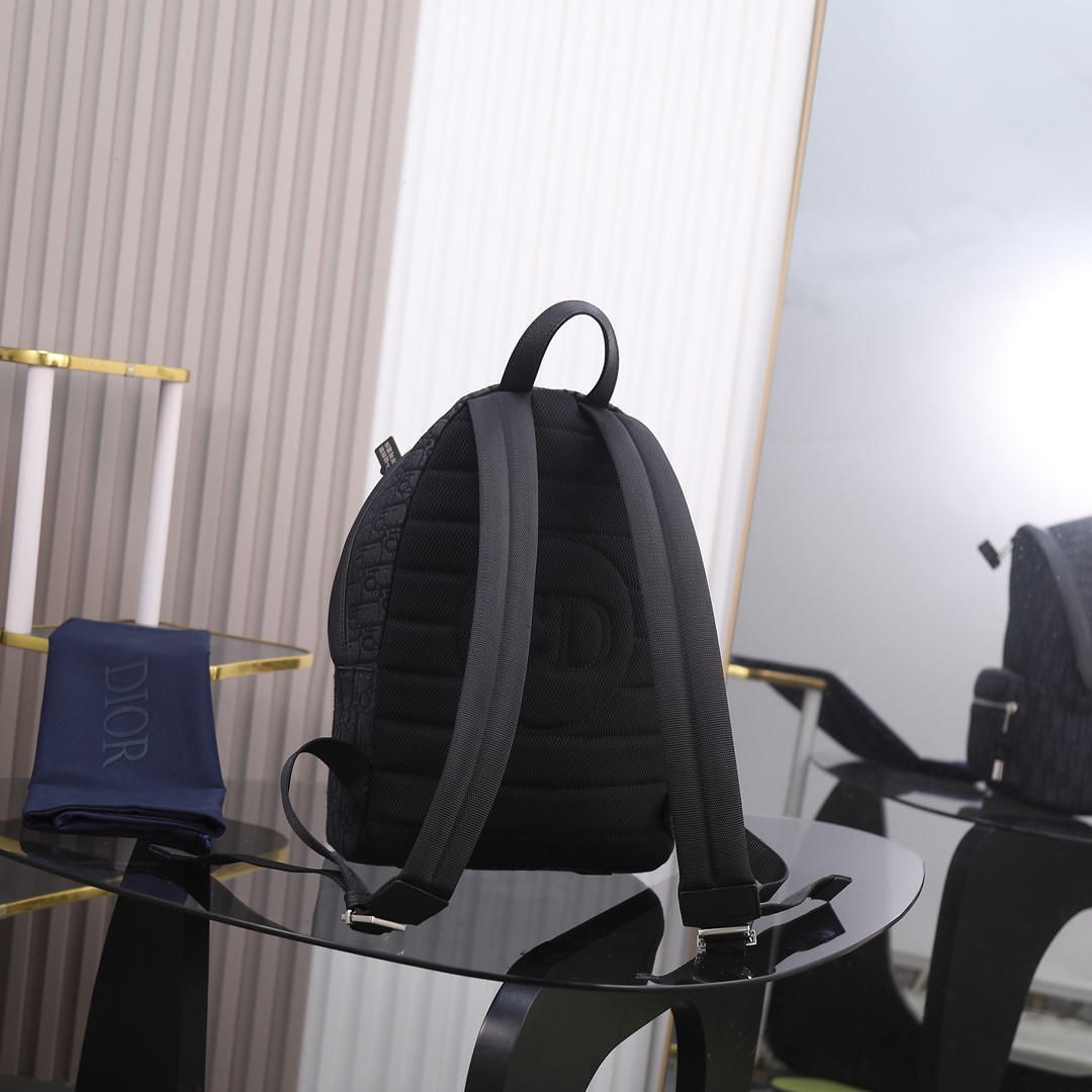 ディオール「Dior」ライダー バックパック ベージュ＆ブラック オブリーク プリント