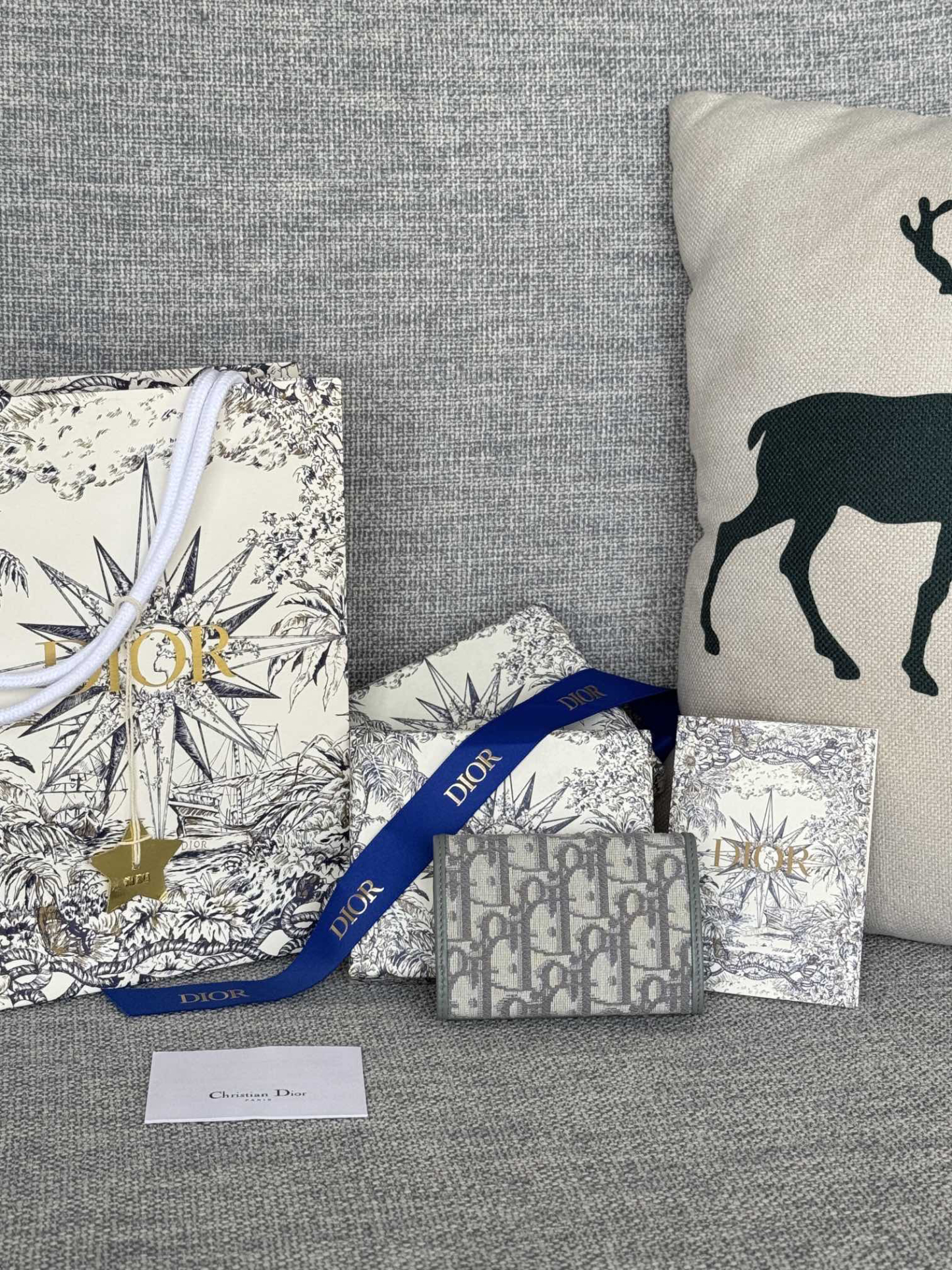 ディオール「Dior」カロ カードケース ソフトカーフレザー カナージュステッチ