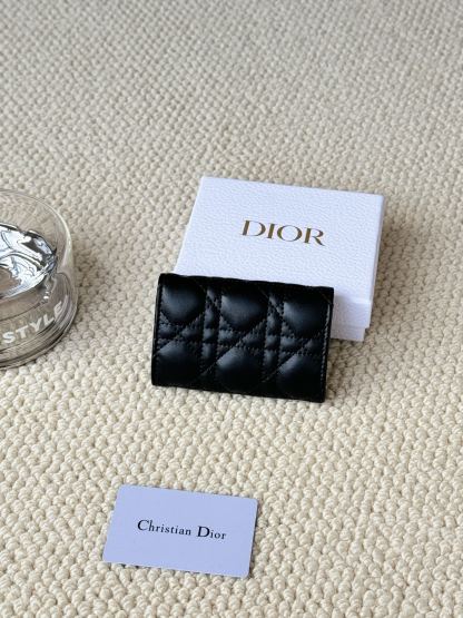 ディオール「Dior」マイ グリシン ウォレット ピンク ラムスキン カナージュ