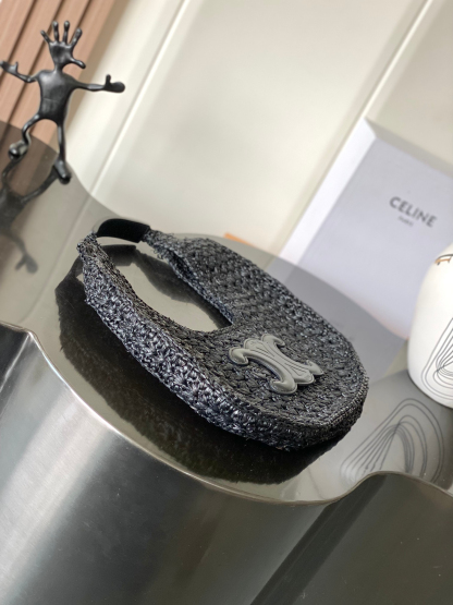 セリーヌ「Celine」CLASSIC PANIER ラフィア ショルダーバッグ