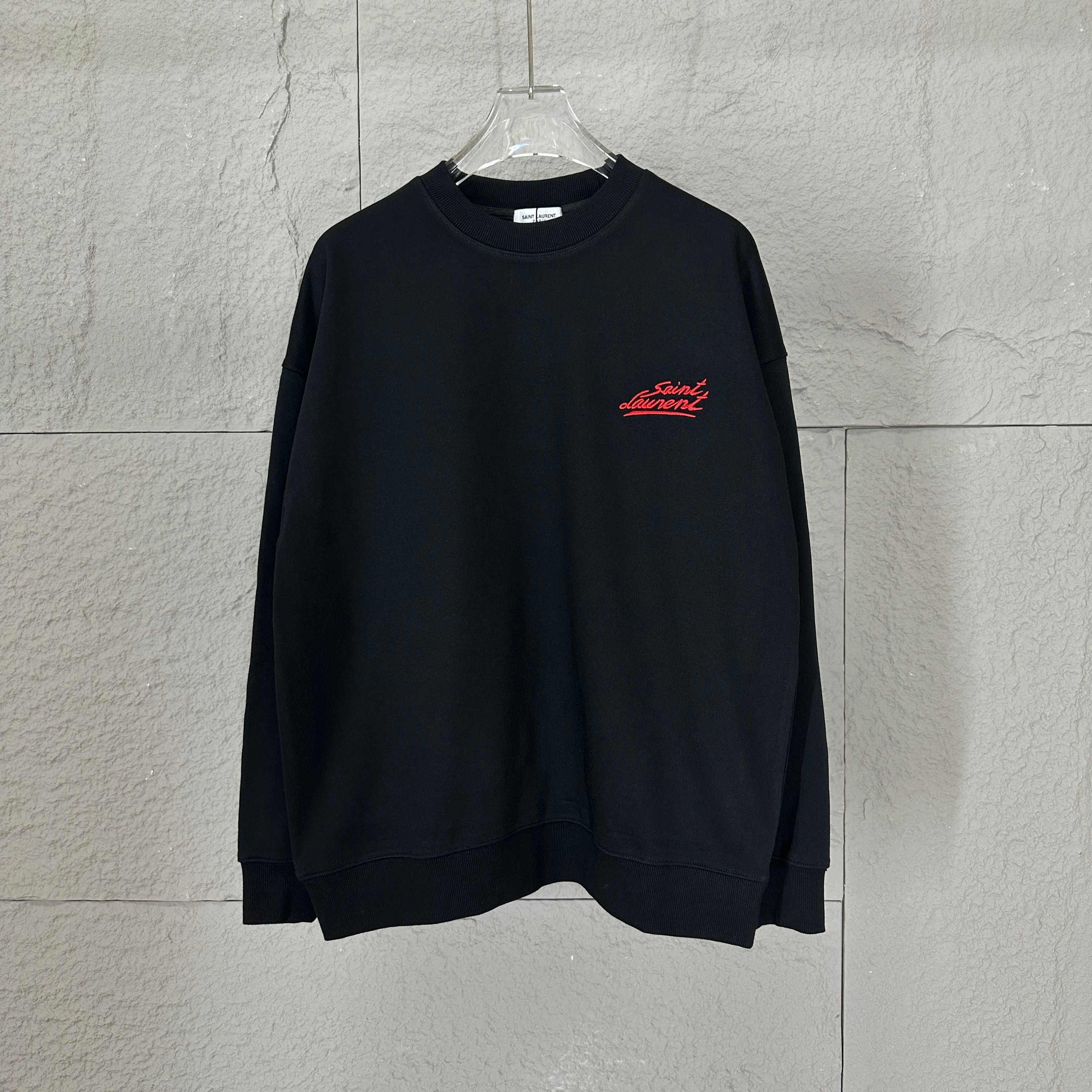 サンローラン「Saint Laurent」エンブロイダード＆バックプリント スウェットシャツ