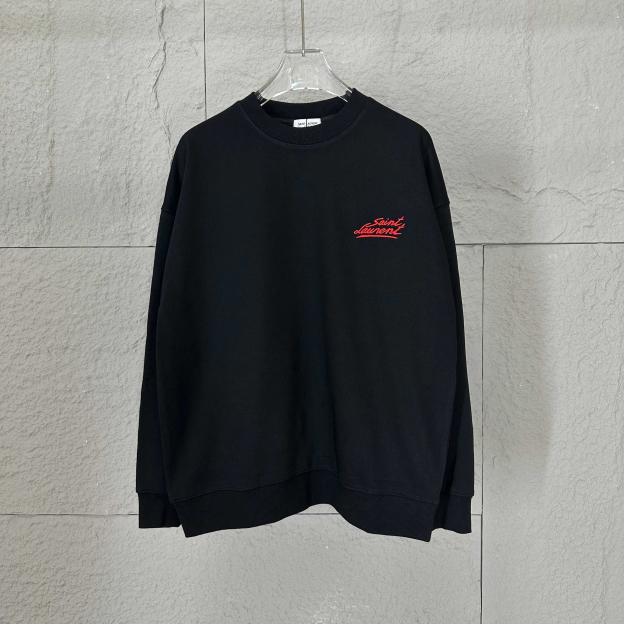 サンローラン「Saint Laurent」エンブロイダード＆バックプリント スウェットシャツ