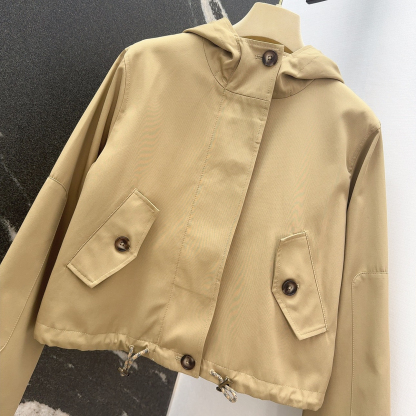 バーバリー「Burberry」25SS ショート フーデッド トレンチコート