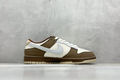 「コラボモデル」Balenciaga x NikeSB Dunk Low "White/Brown/Grey Mini Swoosh" スケートシューズ