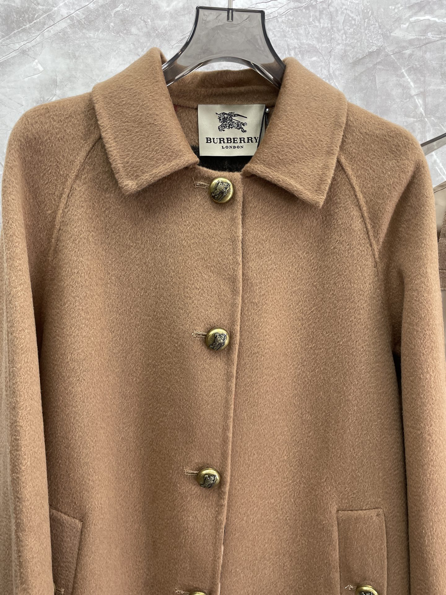 バーバリー「Burberry」 Long Wool Blend Trench Coat