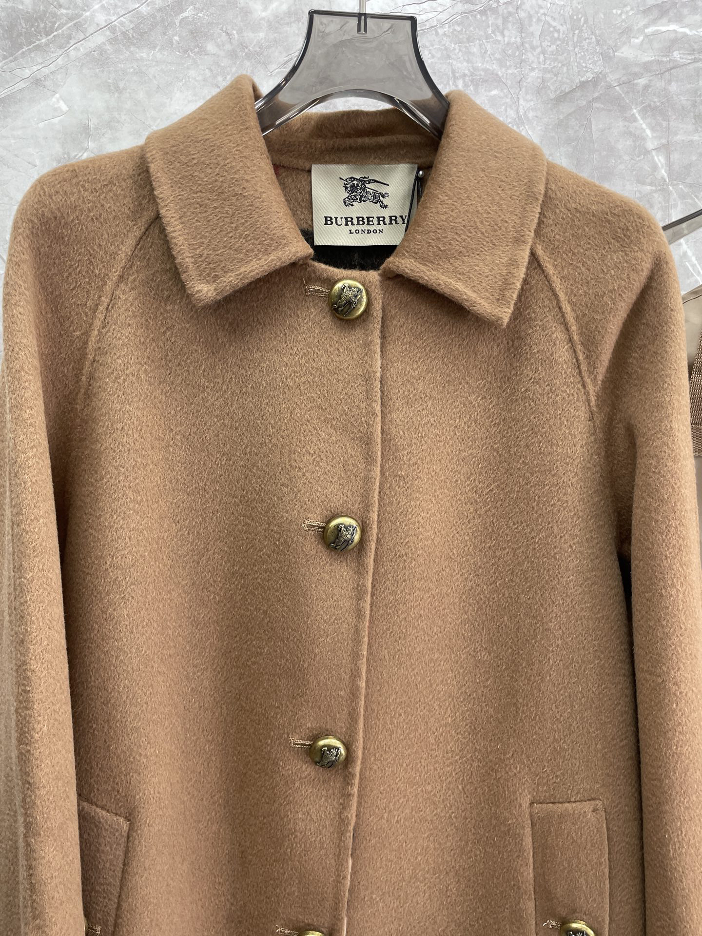 バーバリー「Burberry」 Long Wool Blend Trench Coat