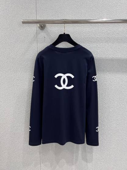 シャネル「Chanel」メタリック ダブルC ロングスリーブ Tシャツ