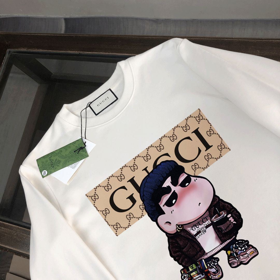 グッチ「Gucci」ユニセックス デジタルプリント ラウンドネック スウェットシャツ