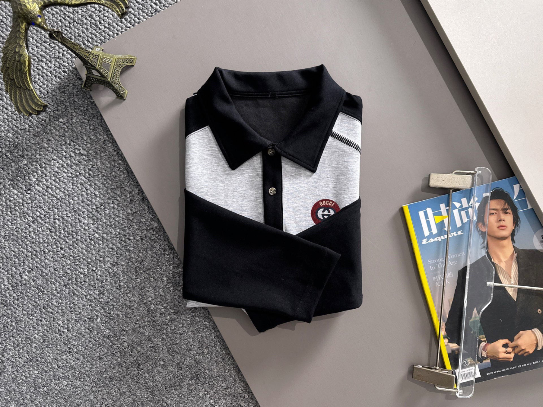 グッチ「Gucci」ロゴデザイン ハイネック ジップアップ スウェットシャツ