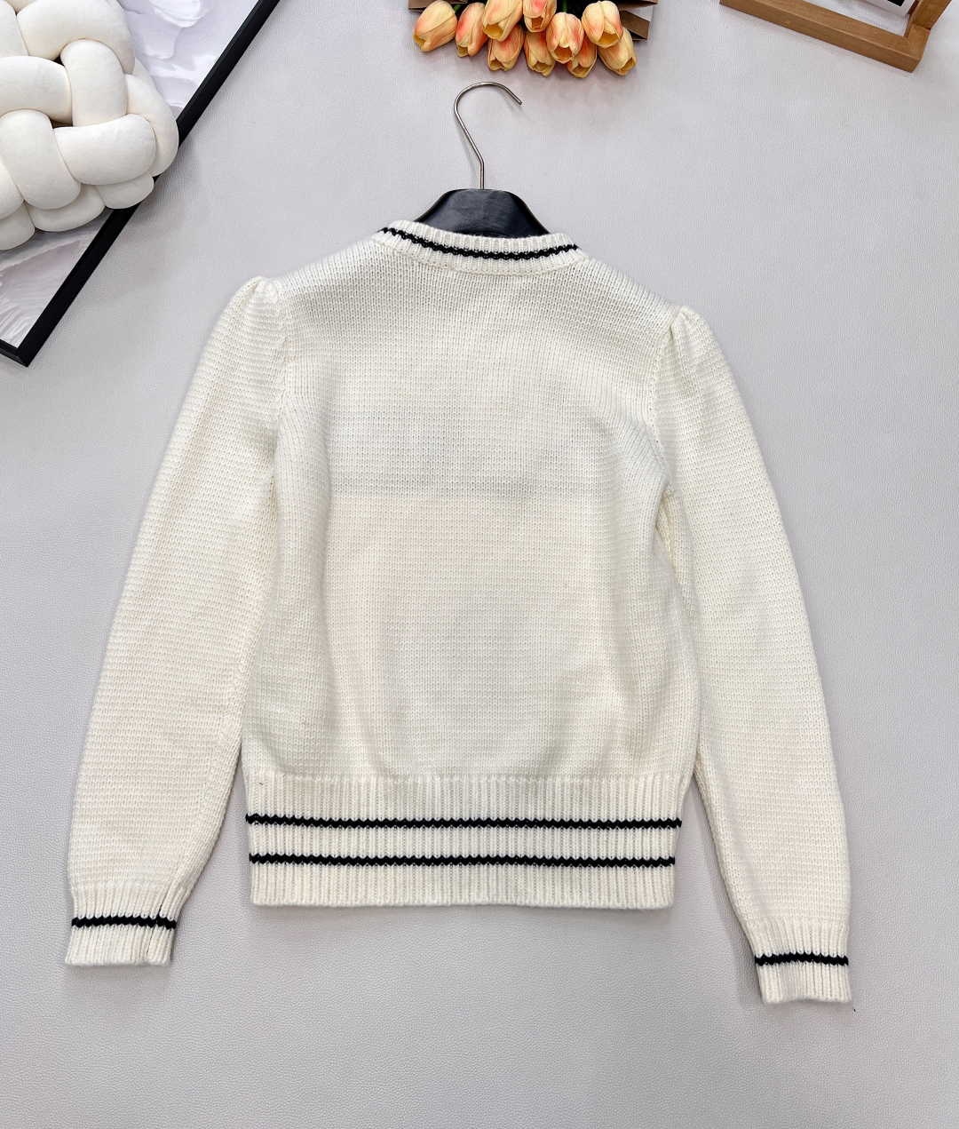 ディオール「Dior」ハート刺繍 レター ジャカード セーター