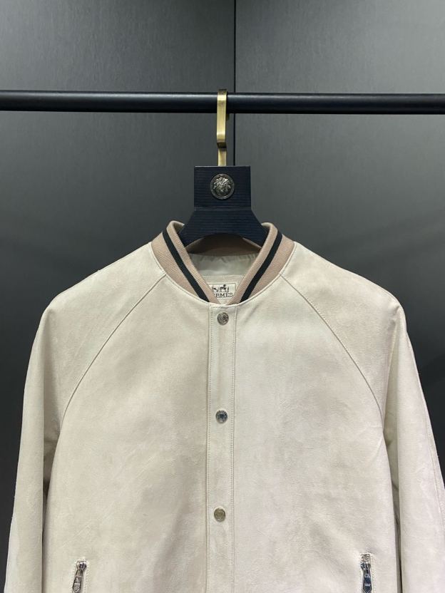 エルメス「Hermès」スエード レザー ベースボール ジャケット