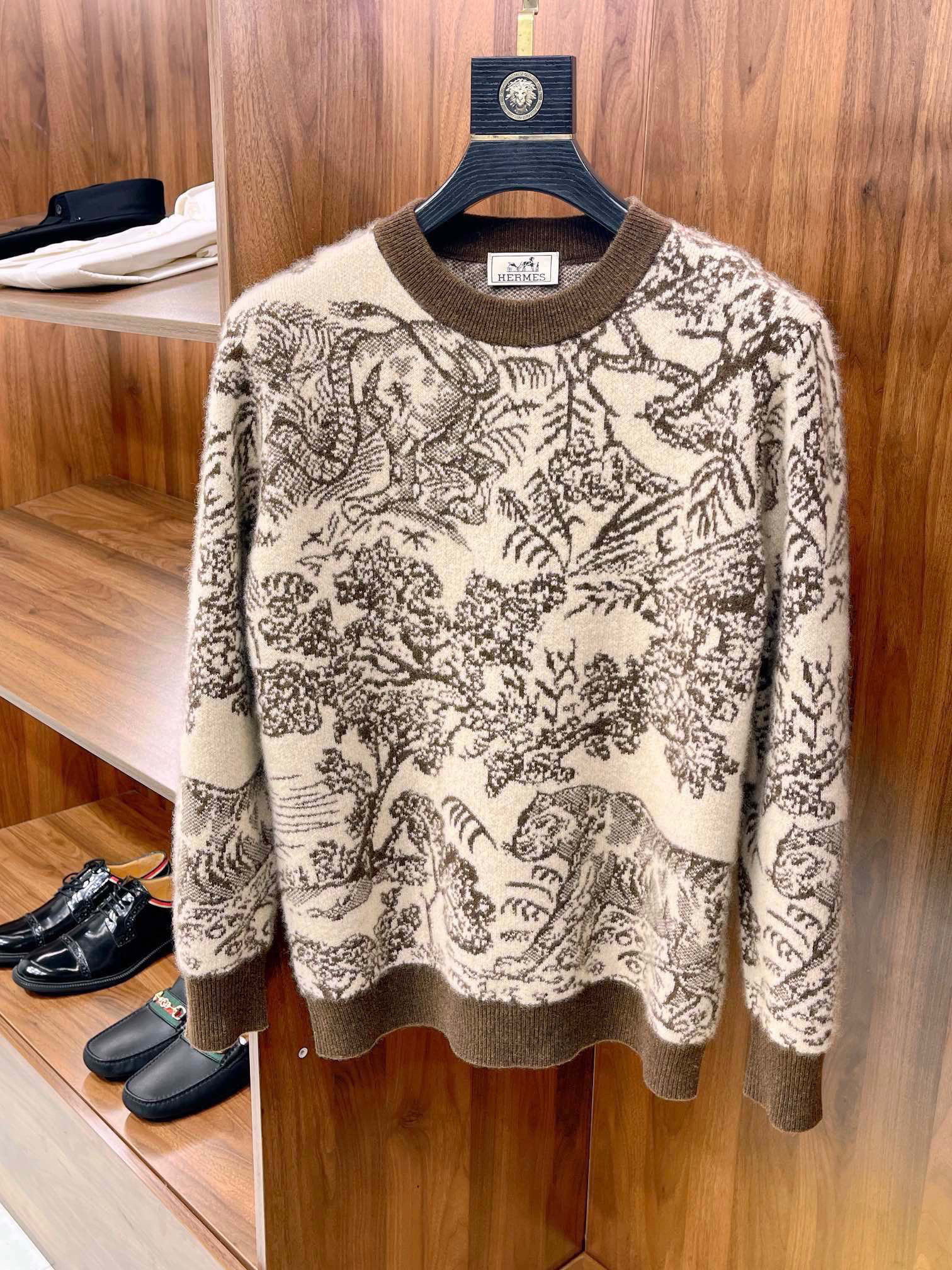 エルメス「Hermès」フォレスト アニマル ジャカード カシミア セーター