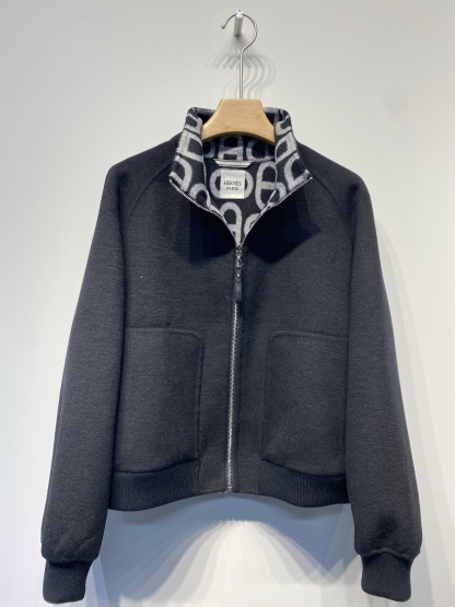 エルメス「Hermès」ダブルフェイス ジャカード ウール コート