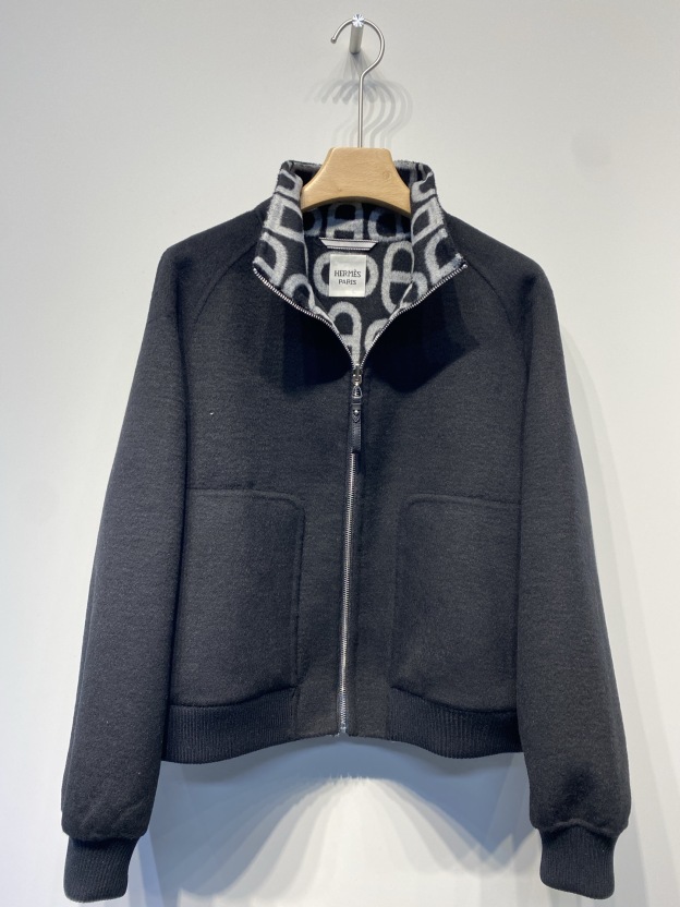 エルメス「Hermès」ダブルフェイス ジャカード ウール コート