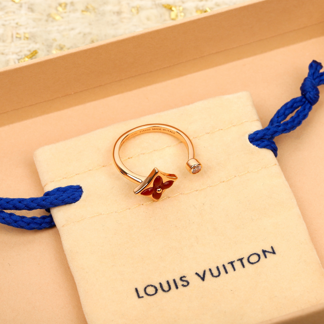 ルイ・ヴィトン「Louis Vuitton」COLOR BLOSSOM MINI STAR 18K金 贝殻钻石 リング
