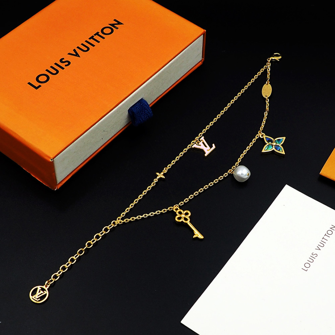ルイ・ヴィトン「Louis Vuitton」Icon & Lock Charm ダブルチェーン ブレスレット