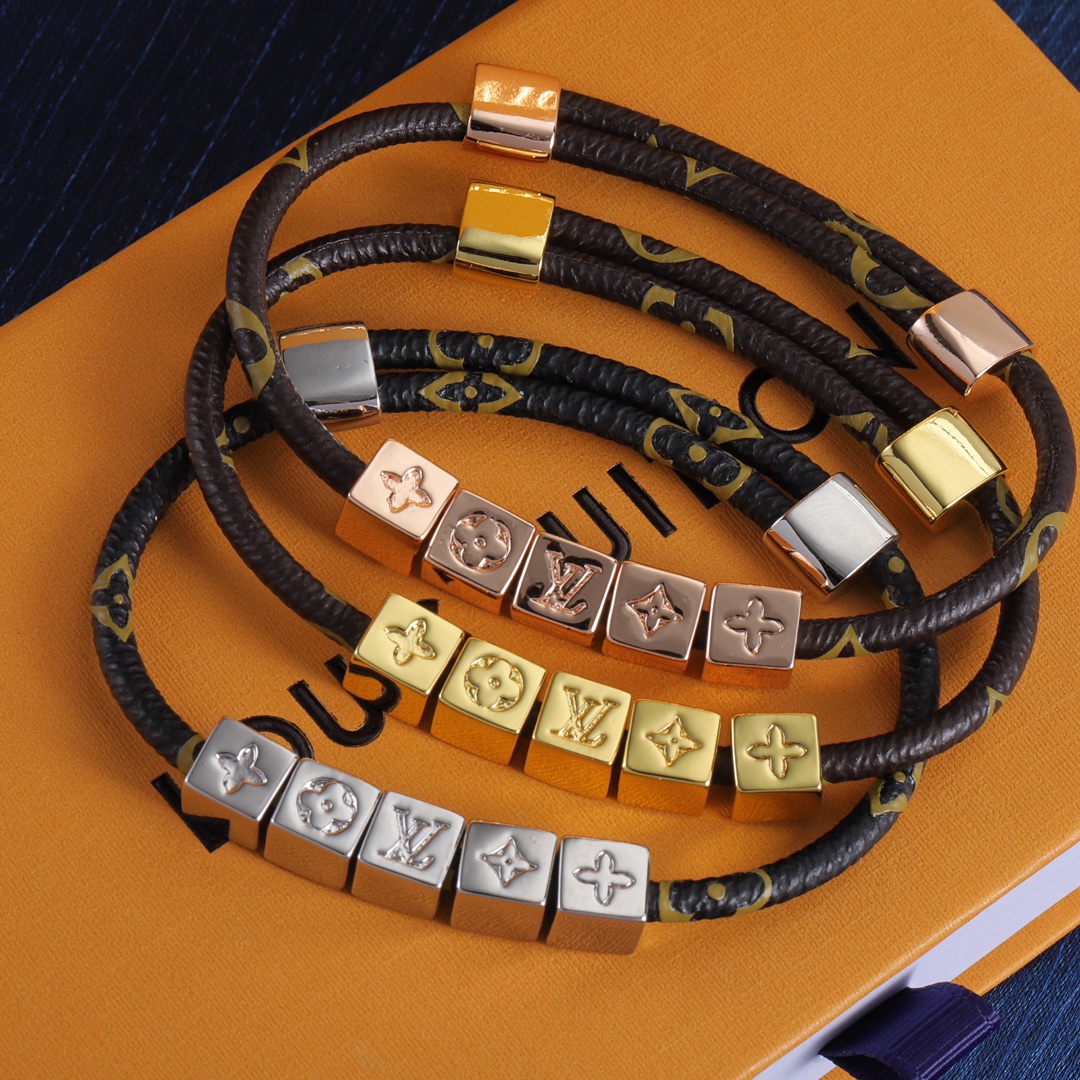 ルイ・ヴィトン「Louis Vuitton」Monogram レザー ブレスレット