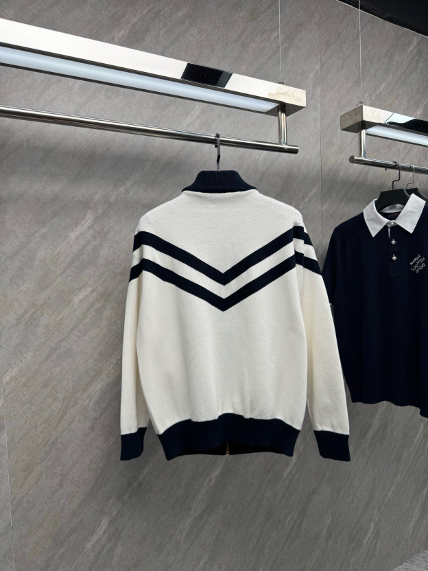 ルイ・ヴィトン「Louis Vuitton」ニットスタンドカラー 拼接ニット