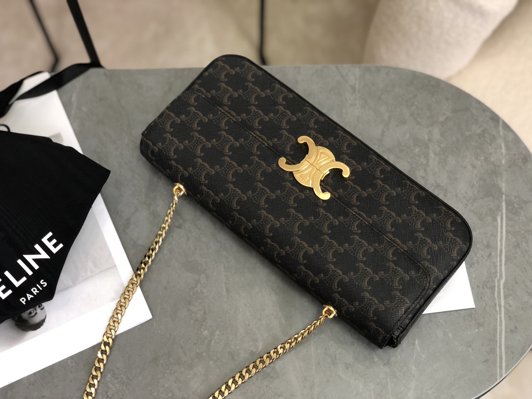 セリーヌ「Celine」チェーンアームホール トリアンフ ウォレット オン チェーン