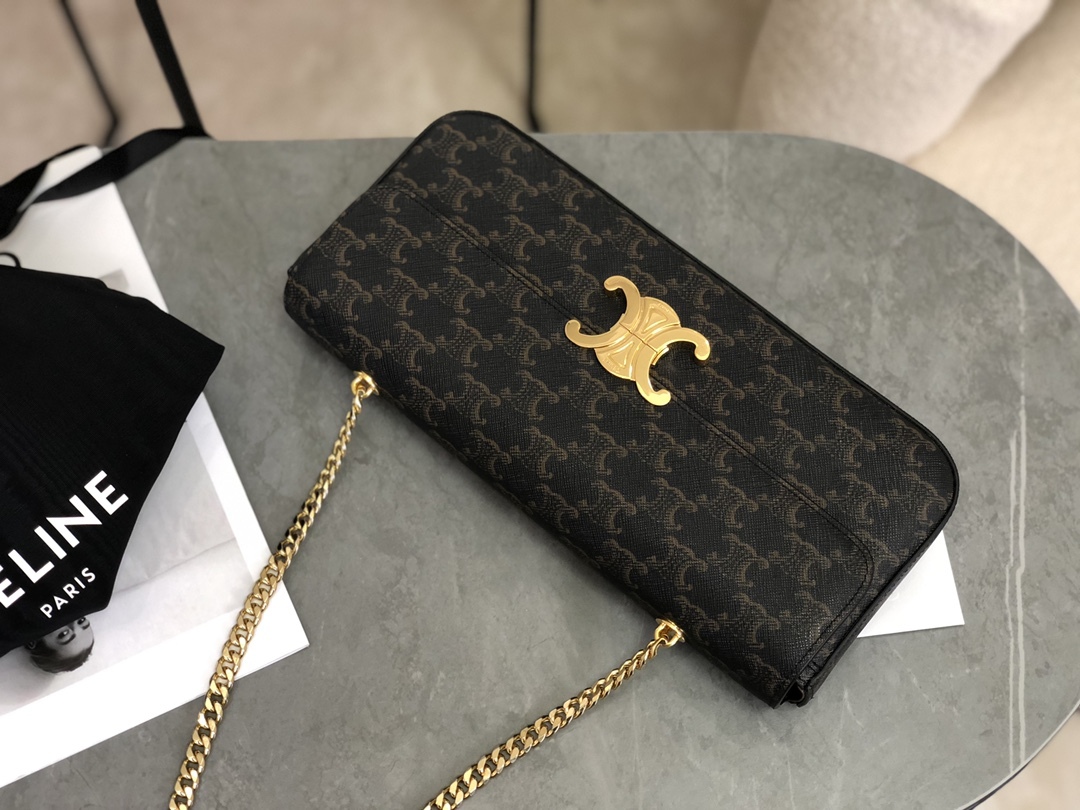 セリーヌ「Celine」チェーンアームホール トリアンフ ウォレット オン チェーン