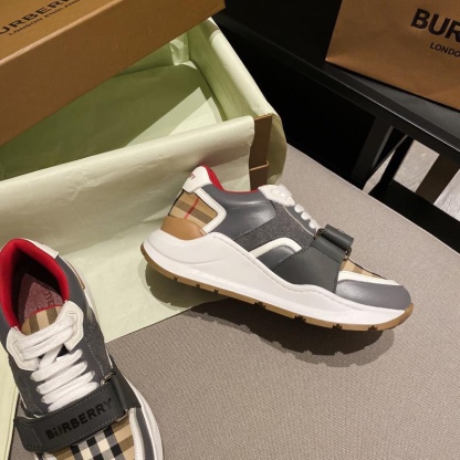 バーバリー「Burberry」バーバリー チェック プラットフォーム スニーカー / レザースニーカー