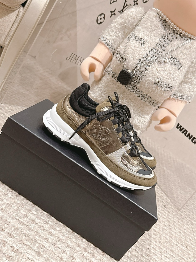 シャネル「Chanel」シャネル スタイル レザースニーカー (パンダカラー) / レジャースニーカー